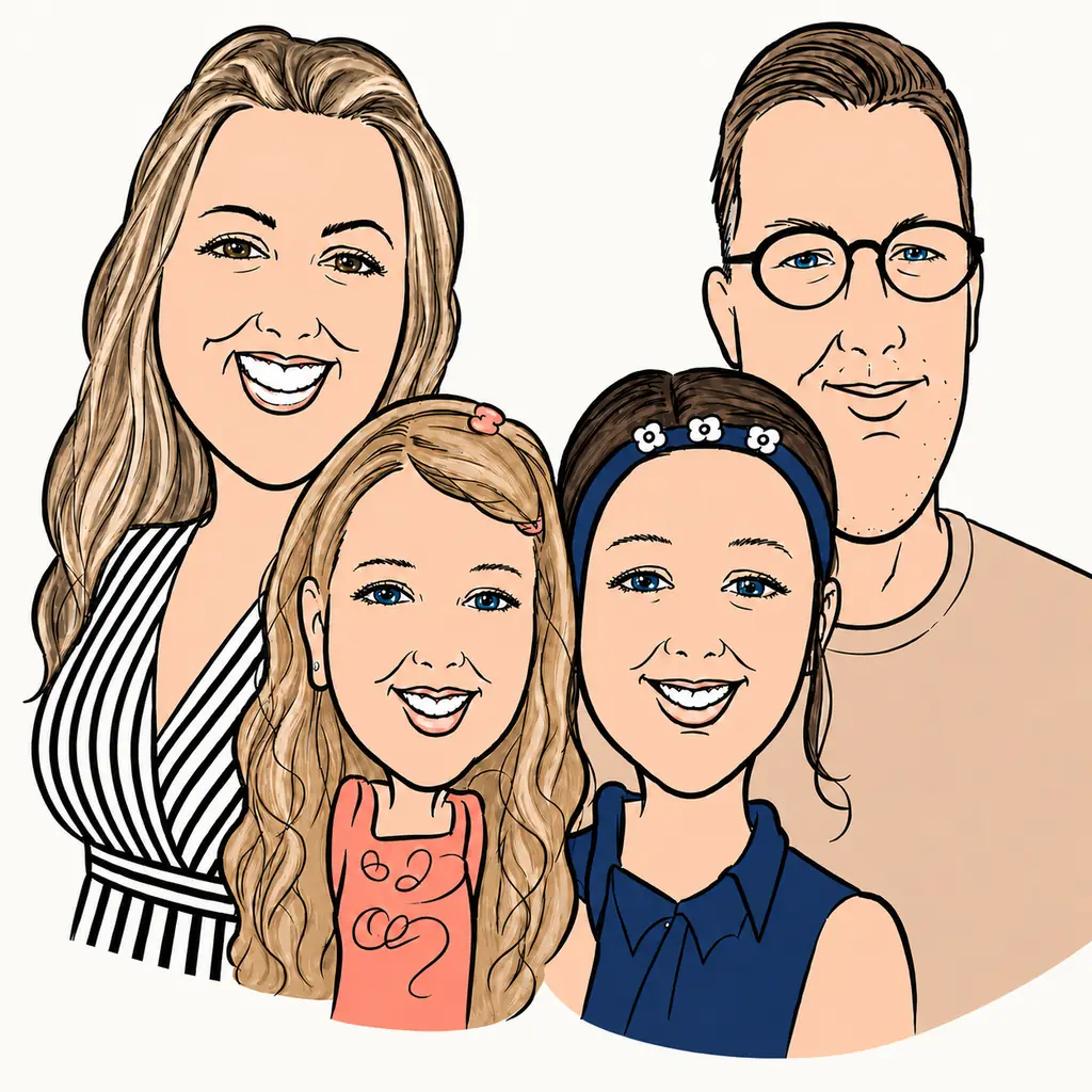 About Illustrated portrait of the Collect Memories, Not Countries family